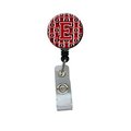 Carolines Treasures Letter E Football Red, Black and White Retractable Badge Reel CJ1073-EBR